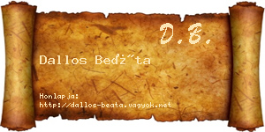 Dallos Beáta névjegykártya