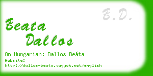 beata dallos business card