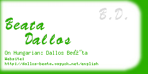 beata dallos business card